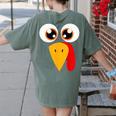 Turkey Face Halloween Costume Thanksgiving Teacher Nurse Women's Comfort Colors T-Shirt Back Print Moss Turkey Face Halloween Costume Thanksgiving Teacher Nurse Women's Comfort Colors T-Shirt Back Print Moss