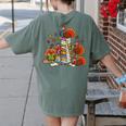 Turkey Reading Books Fall Thanksgiving Teacher Librarian Women's Comfort Colors T-Shirt Back Print Moss Turkey Reading Books Fall Thanksgiving Teacher Librarian Women's Comfort Colors T-Shirt Back Print Moss