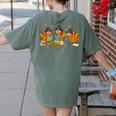 Turkey Reading Books Fall Thanksgiving Teacher Student Women's Comfort Colors T-Shirt Back Print Moss Turkey Reading Books Fall Thanksgiving Teacher Student Women's Comfort Colors T-Shirt Back Print Moss