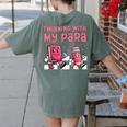 Twinning With My Para Teacher Matching Paraprofessional 70s For Men Women Women's Comfort Colors T-Shirt Back Print Moss