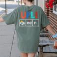 UFLI Queen Science Of Reading Literacy Teacher Appreciation Women's Comfort Colors T-Shirt Back Print Moss UFLI Queen Science Of Reading Literacy Teacher Appreciation Women's Comfort Colors T-Shirt Back Print Moss