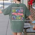 Never Underestimate A Teacher Does All Things Through Christ For Men Women Women's Comfort Colors T-Shirt Back Print Moss