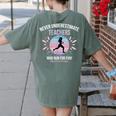 Never Underestimate Teachers Who Runs For Fun Women's Comfort Colors T-Shirt Back Print Moss Never Underestimate Teachers Who Runs For Fun Women's Comfort Colors T-Shirt Back Print Moss