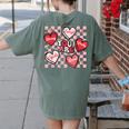 Valentine You Are Loved Worthy Enough Candy Heart Teacher For Men Women Girls Kids Women's Comfort Colors T-Shirt Back Print Moss