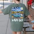 Van Go Retro Vanlife Art Teacher Women's Comfort Colors T-Shirt Back Print Moss