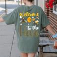 Welcome To The Hive Bee Teacher Back To School Women's Comfort Colors T-Shirt Back Print Moss Welcome To The Hive Bee Teacher Back To School Women's Comfort Colors T-Shirt Back Print Moss