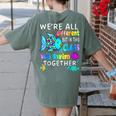 We'Re All Different But We Swim Together Elementary Teacher Women's Comfort Colors T-Shirt Back Print Moss We'Re All Different But We Swim Together Elementary Teacher Women's Comfort Colors T-Shirt Back Print Moss