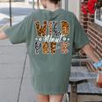 Wild About Pre-K Teacher Student First Day Of Kindergarten Women's Comfort Colors T-Shirt Back Print Moss