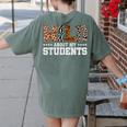 Wild About My Students Shirt Animals Teacher Women's Comfort Colors T-Shirt Back Print Moss