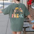 Wildflower Pre-K Preschool Team Floral Teacher Girls Women's Comfort Colors T-Shirt Back Print Moss Wildflower Pre-K Preschool Team Floral Teacher Girls Women's Comfort Colors T-Shirt Back Print Moss