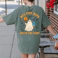 Will Give Math Advice For Candy Math Ghost Teacher Halloween Women's Comfort Colors T-Shirt Back Print Moss