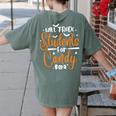 Will Trade Students For Candy Halloween Costume Teacher Women's Comfort Colors T-Shirt Back Print Moss Will Trade Students For Candy Halloween Costume Teacher Women's Comfort Colors T-Shirt Back Print Moss