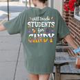 Will Trade Students For Candy Teacher Halloween Costume Tee Women's Comfort Colors T-Shirt Back Print Moss Will Trade Students For Candy Teacher Halloween Costume Tee Women's Comfort Colors T-Shirt Back Print Moss