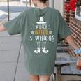 Which Witch Is Which Halloween Grammar Teacher Costume Women's Comfort Colors T-Shirt Back Print Moss Which Witch Is Which Halloween Grammar Teacher Costume Women's Comfort Colors T-Shirt Back Print Moss