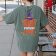 Witchy Halloween Hocus Pocus Everybody Focus Teacher Pumpkin Women's Comfort Colors T-Shirt Back Print Moss Witchy Halloween Hocus Pocus Everybody Focus Teacher Pumpkin Women's Comfort Colors T-Shirt Back Print Moss