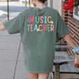 Women Music Teacher First Day Of School Elementary School Women's Comfort Colors T-Shirt Back Print Moss Women Music Teacher First Day Of School Elementary School Women's Comfort Colors T-Shirt Back Print Moss