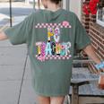 Women PE Teacher Back To School Physical Education Teacher Women's Comfort Colors T-Shirt Back Print Moss