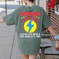 Wonder Teacher Costume Shirt Teacher Halloween Costume Men Women Women's Comfort Colors T-Shirt Back Print Moss