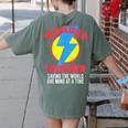 Wonder Teacher Costume Shirt Teacher Halloween Costume Tee Women's Comfort Colors T-Shirt Back Print Moss