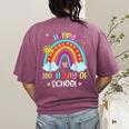 100th Day Of School Rainbow Happy 100 Days Smarter Teacher Women's Comfort Colors T-Shirt Back Print Berry
