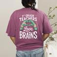 1st Grade Teachers Love Brains Shirt Halloween Teacher Women's Comfort Colors T-Shirt Back Print Berry 1st Grade Teachers Love Brains Shirt Halloween Teacher Women's Comfort Colors T-Shirt Back Print Berry