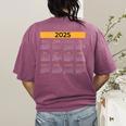 2025 Calendar For Planners Teachers Offices Months Women's Comfort Colors T-Shirt Back Print Berry