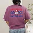 2nd Grade Batter Up Back To School Baseball Teacher Kids Women's Comfort Colors T-Shirt Back Print Berry