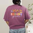 2nd Second Grade Teacher Wildflower Back To School Floral Women's Comfort Colors T-Shirt Back Print Berry