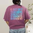 6 Out Of 7 Teachers Think 67 Of Students Overuse 67 Quote Women's Comfort Colors T-Shirt Back Print Berry