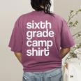 6th Sixth Grade Camp Counselor Camper Teacher Chaperone Women's Comfort Colors T-Shirt Back Print Berry