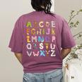ABC Animals Alphabet Graphic Boys Girls Kindergarten Teacher Women's Comfort Colors T-Shirt Back Print Berry ABC Animals Alphabet Graphic Boys Girls Kindergarten Teacher Women's Comfort Colors T-Shirt Back Print Berry