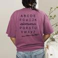 ABC Elemeno Shirt Alphabet Kindergarten Preschool Teacher Women's Comfort Colors T-Shirt Back Print Berry