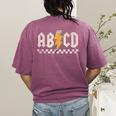 ABCD Back In Class First Day Back To School Teacher Student Women's Comfort Colors T-Shirt Back Print Berry ABCD Back In Class First Day Back To School Teacher Student Women's Comfort Colors T-Shirt Back Print Berry