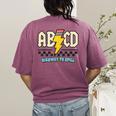 ABCD Highway To Spell Pencil Teacher & Student Font Me Women's Comfort Colors T-Shirt Back Print Berry