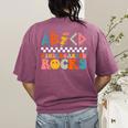 ABCD Kindergarten Rocks Back To School Teacher Kindergarten Women's Comfort Colors T-Shirt Back Print Berry