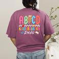ABCD Kindergarten Rocks Pencil Lightning Teachers Rock Boys Women's Comfort Colors T-Shirt Back Print Berry