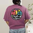 ABCD The Teacher Tour Back To School First Day Of School Women's Comfort Colors T-Shirt Back Print Berry