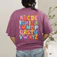 Alphabet A-Z ABC Kids Back To School Pre K Teachers Women's Comfort Colors T-Shirt Back Print Berry Alphabet A-Z ABC Kids Back To School Pre K Teachers Women's Comfort Colors T-Shirt Back Print Berry