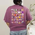 Alphabet ABCs Halloween Characters Kindergarten Teacher Kids Women's Comfort Colors T-Shirt Back Print Berry Alphabet ABCs Halloween Characters Kindergarten Teacher Kids Women's Comfort Colors T-Shirt Back Print Berry