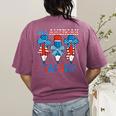 All American Teacher Pencil Coquette Bow USA Flag Teachers Women's Comfort Colors T-Shirt Back Print Berry
