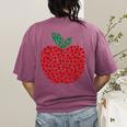 Apple Dot Pattern Art Teacher Appreciation Men Women Humor Women's Comfort Colors T-Shirt Back Print Berry Apple Dot Pattern Art Teacher Appreciation Men Women Humor Women's Comfort Colors T-Shirt Back Print Berry