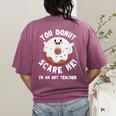 Art Teacher Halloween Donut Lover Costume Kawaii Monster Women's Comfort Colors T-Shirt Back Print Berry