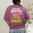 Assistant Principals Love Brains Zombie Teacher Halloween Women's Comfort Colors T-Shirt Back Print Berry