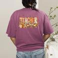Autumn Pumpkin Thanksgiving Coffee Floral Teacher Fall Women's Comfort Colors T-Shirt Back Print Berry Autumn Pumpkin Thanksgiving Coffee Floral Teacher Fall Women's Comfort Colors T-Shirt Back Print Berry