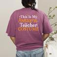 This Is My Awesome Teacher Costume Halloween Party Matching Women's Comfort Colors T-Shirt Back Print Berry
