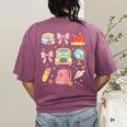 Back To School Coquette Teacher Women Girl Kindergarten PreK Women's Comfort Colors T-Shirt Back Print Berry