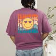 Back To School Groovy Smile Preschool Teachers Students Kids Women's Comfort Colors T-Shirt Back Print Berry