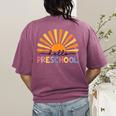 Back To School Hello Preschool For Kids Teacher Women Women's Comfort Colors T-Shirt Back Print Berry
