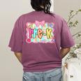 Back To School Pre-K Preppy Teacher Girl Women's Comfort Colors T-Shirt Back Print Berry