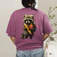 Back To School Raccoon Teachers Student Kids Women's Comfort Colors T-Shirt Back Print Berry